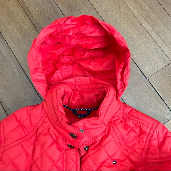 Tommy Hilfiger Quilted Barn Jacket Cherry Red - Picture 11 of 12